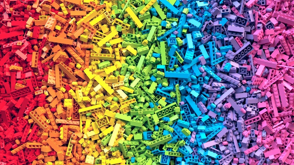 Creativity concept with Photo of multicoloured lego blocks