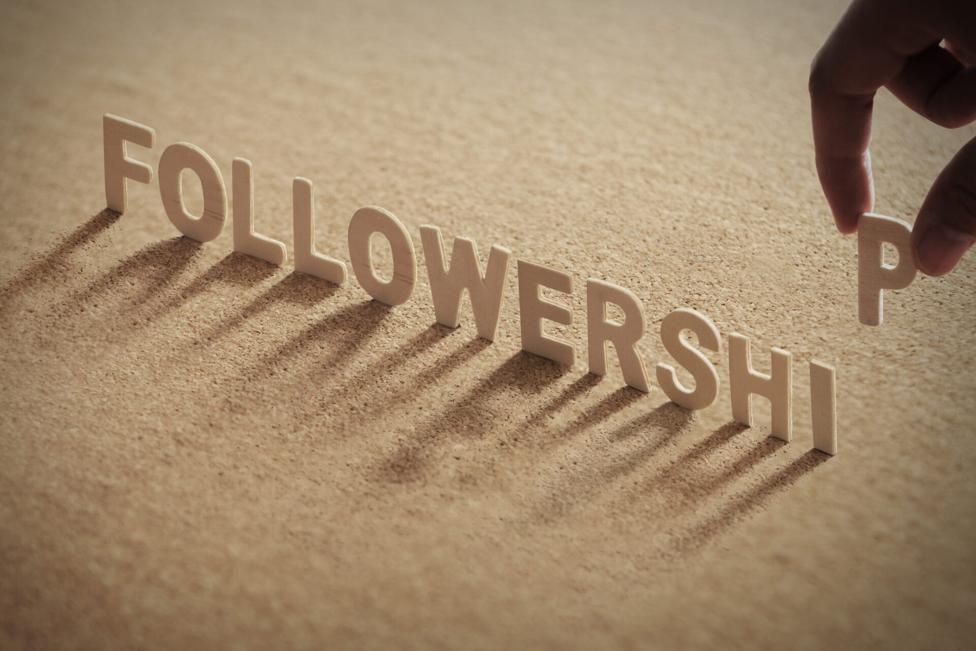 Photo of words spelling the word 'FOLLOWERSHIP'
