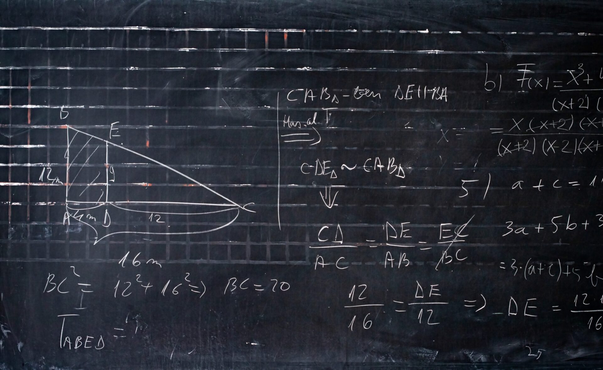 Photo of a blackboard full of science equations