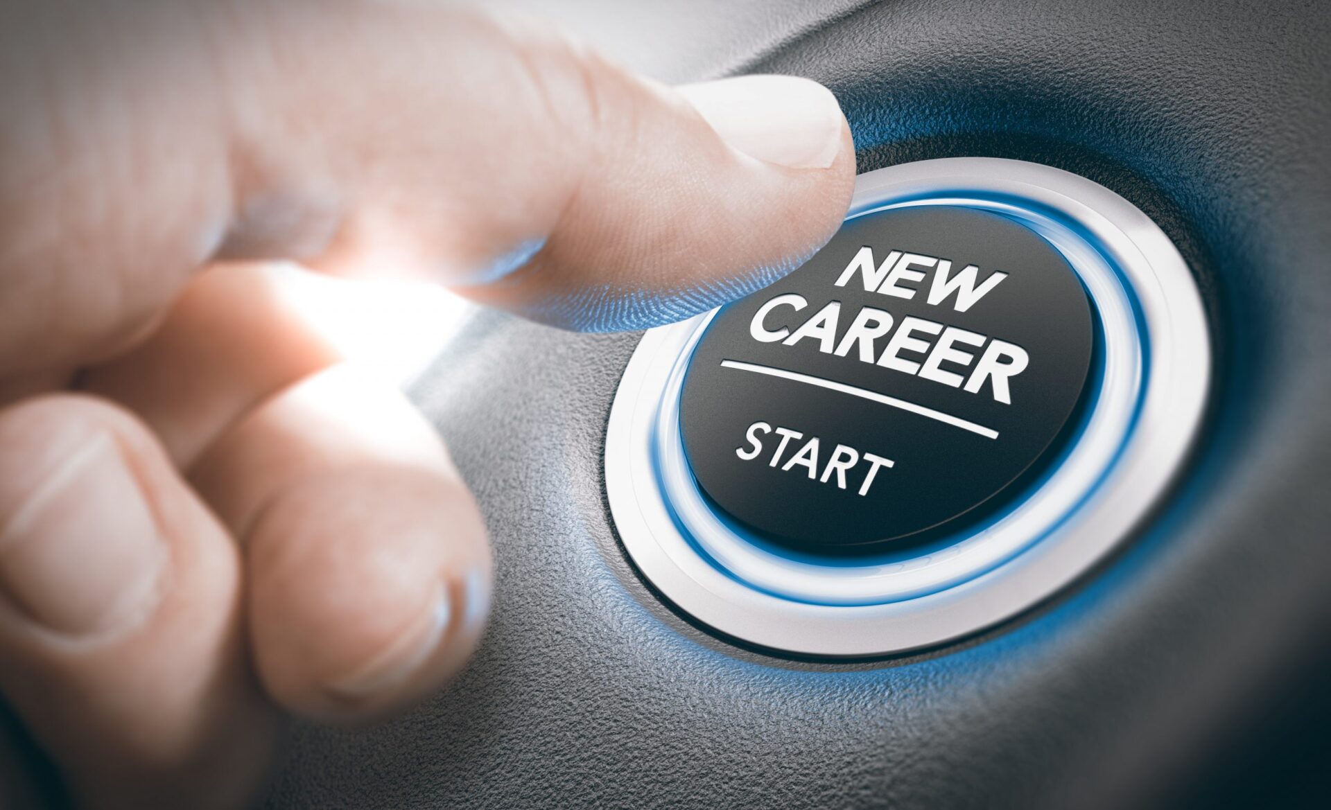 Photo of a button that says ''New career start'