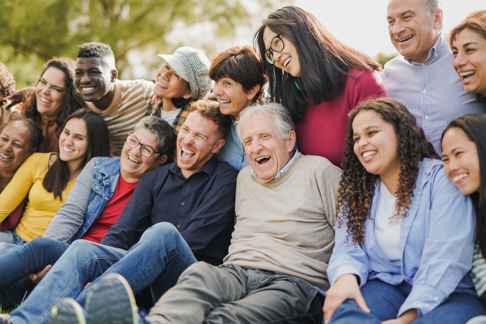 Multiracial and multigenerational group